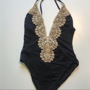 Blue Life One-piece Crochet Detail